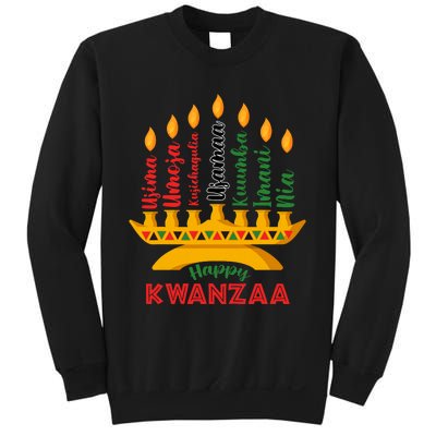 Happy Kwanzaa Kinara Seven Candles Principles Of Kwanzaa Sweatshirt