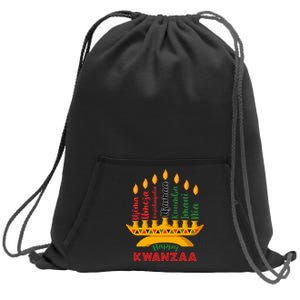 Happy Kwanzaa Kinara Seven Candles Principles Of Kwanzaa Sweatshirt Cinch Pack Bag