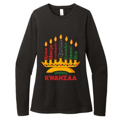 Happy Kwanzaa Kinara Seven Candles Principles Of Kwanzaa Womens CVC Long Sleeve Shirt