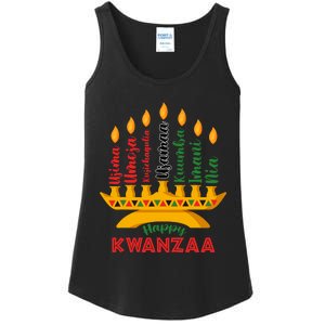 Happy Kwanzaa Kinara Seven Candles Principles Of Kwanzaa Ladies Essential Tank