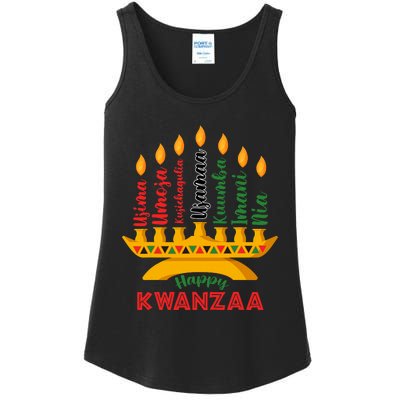 Happy Kwanzaa Kinara Seven Candles Principles Of Kwanzaa Ladies Essential Tank