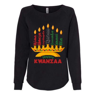 Happy Kwanzaa Kinara Seven Candles Principles Of Kwanzaa Womens California Wash Sweatshirt