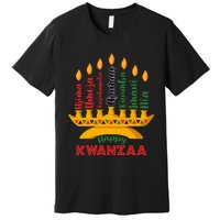 Happy Kwanzaa Kinara Seven Candles Principles Of Kwanzaa Premium T-Shirt