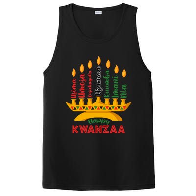 Happy Kwanzaa Kinara Seven Candles Principles Of Kwanzaa PosiCharge Competitor Tank