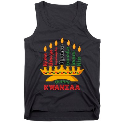 Happy Kwanzaa Kinara Seven Candles Principles Of Kwanzaa Tank Top