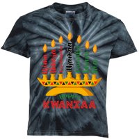 Happy Kwanzaa Kinara Seven Candles Principles Of Kwanzaa Kids Tie-Dye T-Shirt