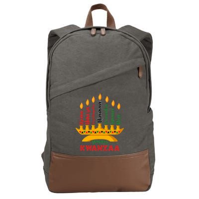 Happy Kwanzaa Kinara Seven Candles Principles Of Kwanzaa Cotton Canvas Backpack