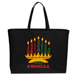 Happy Kwanzaa Kinara Seven Candles Principles Of Kwanzaa Cotton Canvas Jumbo Tote