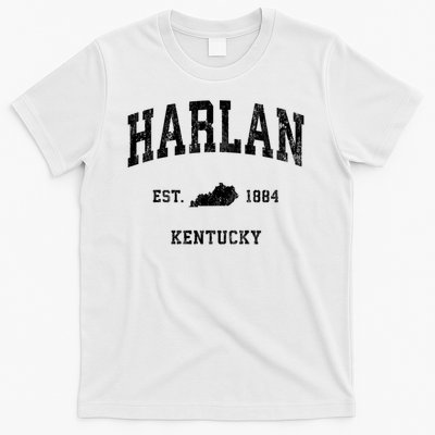Harlan Kentucky KY Vintage Athletic Black Sports T-Shirt