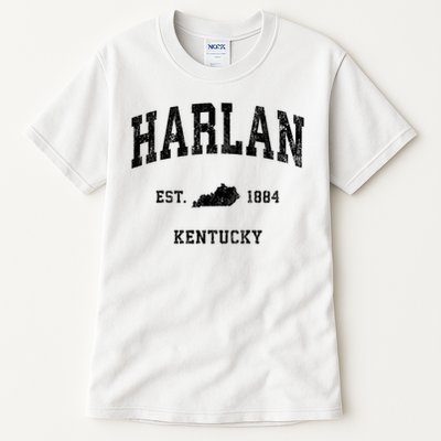 Harlan Kentucky KY Vintage Athletic Black Sports Tall T-Shirt