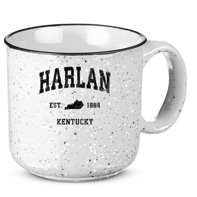 Harlan Kentucky KY Vintage Athletic Black Sports 15oz Campfire Ceramic Mug