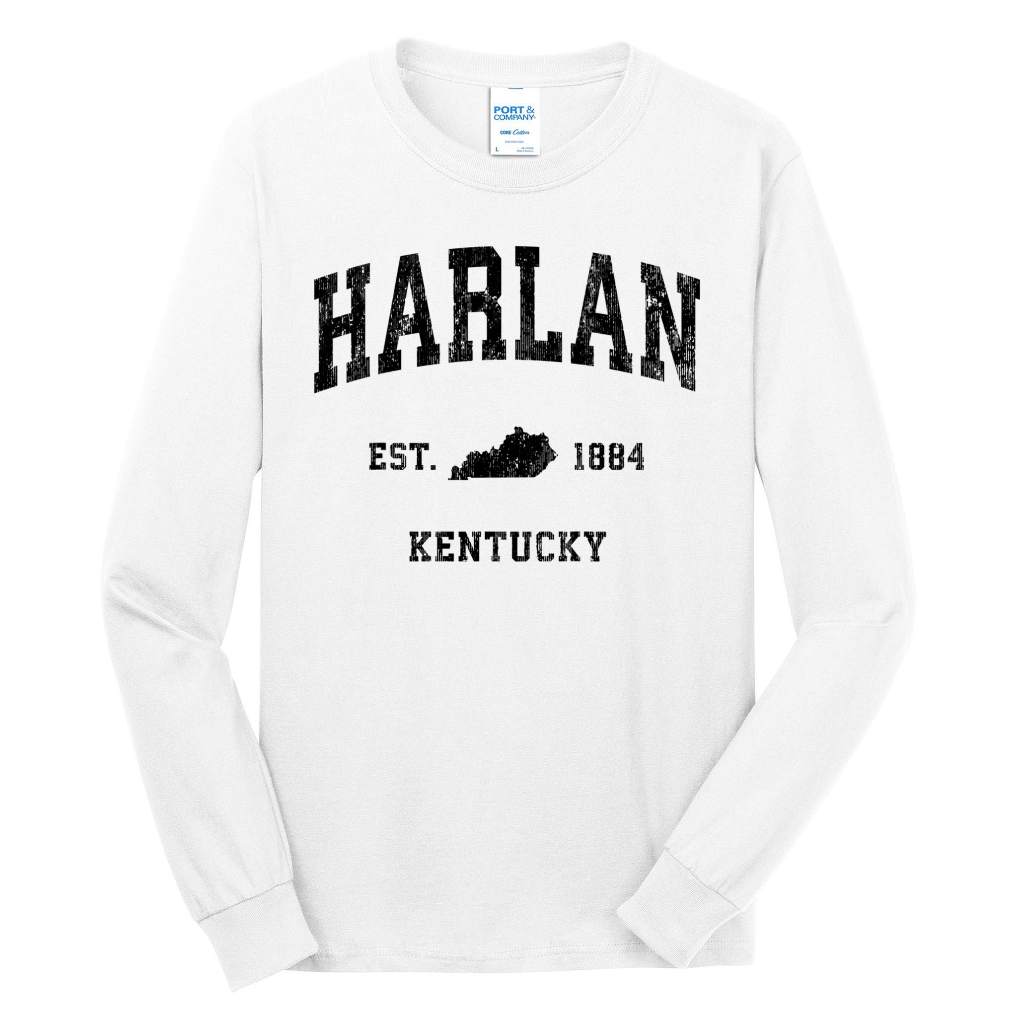 Harlan Kentucky KY Vintage Athletic Black Sports Tall Long Sleeve T-Shirt