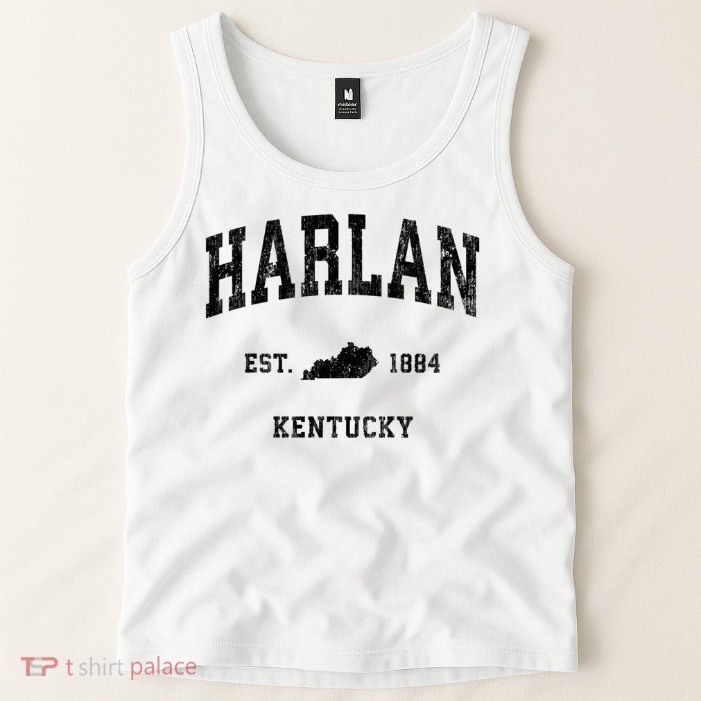 Harlan Kentucky KY Vintage Athletic Black Sports Tank Top