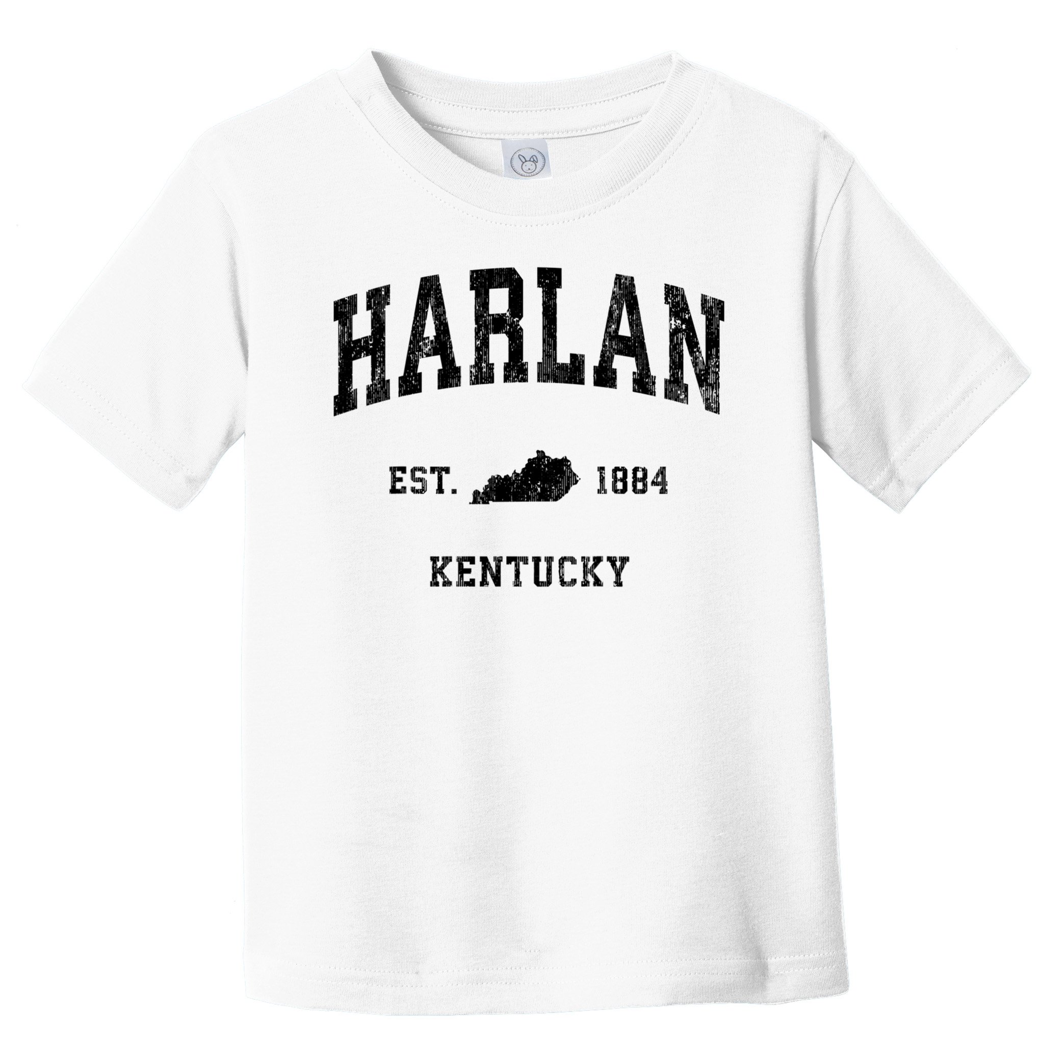 Harlan Kentucky KY Vintage Athletic Black Sports Toddler T-Shirt