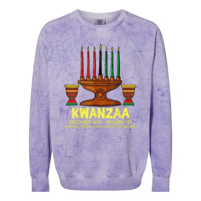 Happy Kwanzaa Kinara Candles African American Christmas Day Colorblast Crewneck Sweatshirt