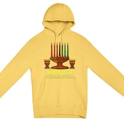 Happy Kwanzaa Kinara Candles African American Christmas Day Premium Pullover Hoodie