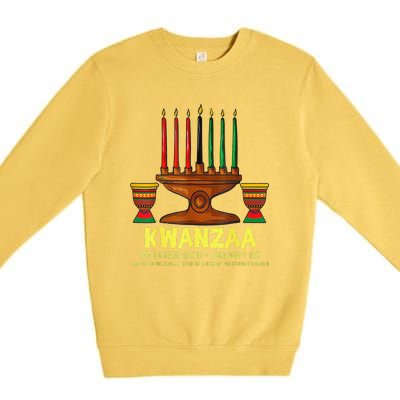 Happy Kwanzaa Kinara Candles African American Christmas Day Premium Crewneck Sweatshirt