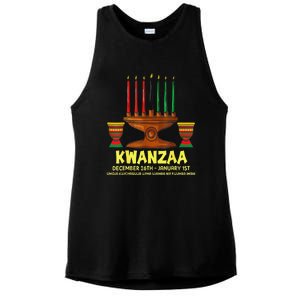 Happy Kwanzaa Kinara Candles African American Christmas Day Ladies PosiCharge Tri-Blend Wicking Tank