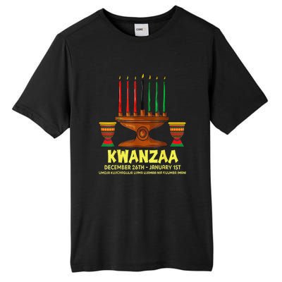 Happy Kwanzaa Kinara Candles African American Christmas Day Tall Fusion ChromaSoft Performance T-Shirt