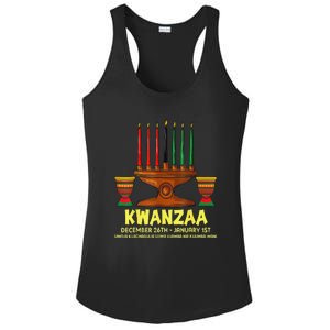 Happy Kwanzaa Kinara Candles African American Christmas Day Ladies PosiCharge Competitor Racerback Tank