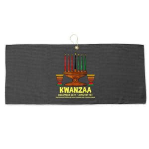 Happy Kwanzaa Kinara Candles African American Christmas Day Large Microfiber Waffle Golf Towel