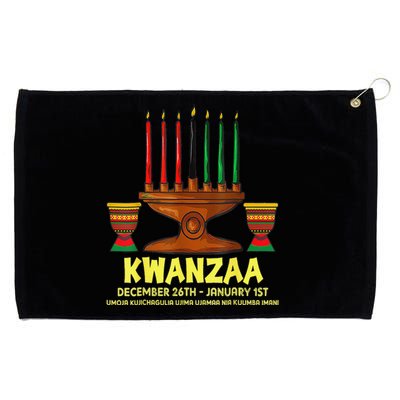 Happy Kwanzaa Kinara Candles African American Christmas Day Grommeted Golf Towel