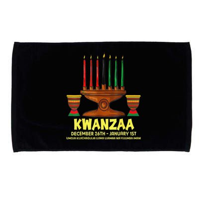 Happy Kwanzaa Kinara Candles African American Christmas Day Microfiber Hand Towel