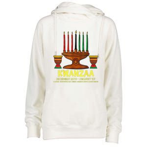 Happy Kwanzaa Kinara Candles African American Christmas Day Womens Funnel Neck Pullover Hood