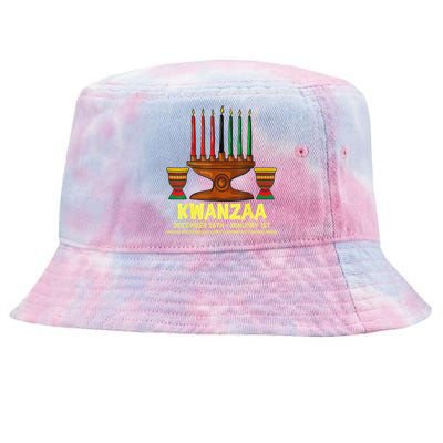 Happy Kwanzaa Kinara Candles African American Christmas Day Tie-Dyed Bucket Hat