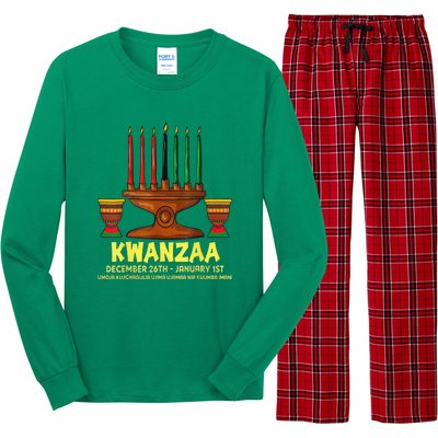 Happy Kwanzaa Kinara Candles African American Christmas Day Long Sleeve Pajama Set