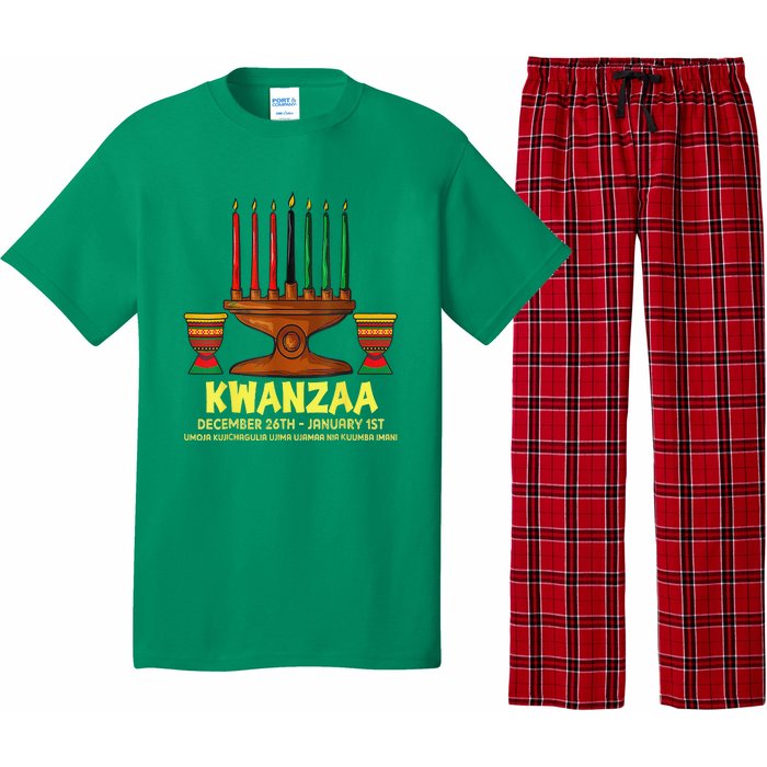 Happy Kwanzaa Kinara Candles African American Christmas Day Pajama Set