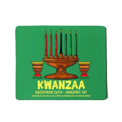 Happy Kwanzaa Kinara Candles African American Christmas Day Mousepad