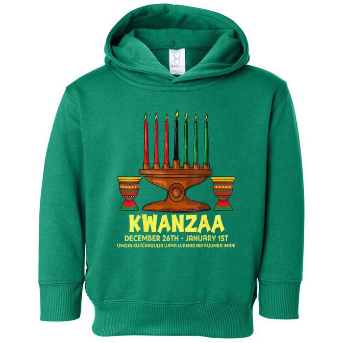 Happy Kwanzaa Kinara Candles African American Christmas Day Toddler Hoodie