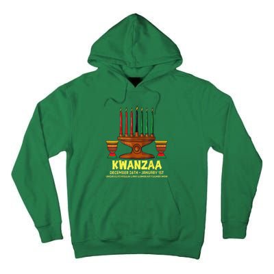 Happy Kwanzaa Kinara Candles African American Christmas Day Tall Hoodie