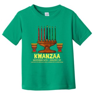 Happy Kwanzaa Kinara Candles African American Christmas Day Toddler T-Shirt