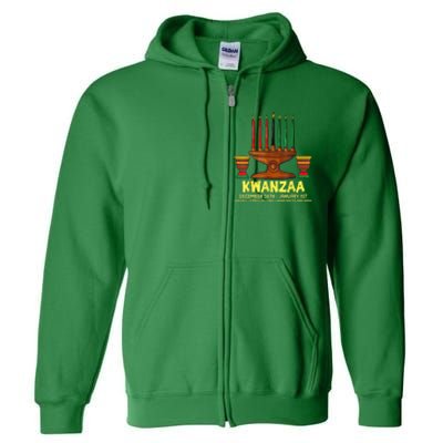 Happy Kwanzaa Kinara Candles African American Christmas Day Full Zip Hoodie