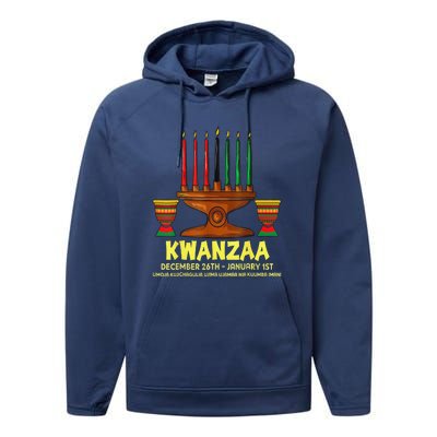 Happy Kwanzaa Kinara Candles African American Christmas Day Performance Fleece Hoodie