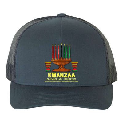 Happy Kwanzaa Kinara Candles African American Christmas Day Yupoong Adult 5-Panel Trucker Hat