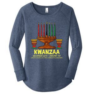 Happy Kwanzaa Kinara Candles African American Christmas Day Women's Perfect Tri Tunic Long Sleeve Shirt