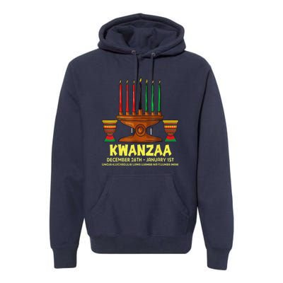 Happy Kwanzaa Kinara Candles African American Christmas Day Premium Hoodie