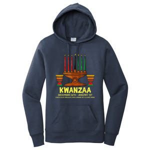 Happy Kwanzaa Kinara Candles African American Christmas Day Women's Pullover Hoodie