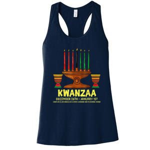 Happy Kwanzaa Kinara Candles African American Christmas Day Women's Racerback Tank