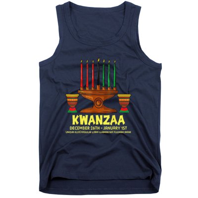 Happy Kwanzaa Kinara Candles African American Christmas Day Tank Top