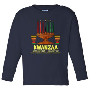 Happy Kwanzaa Kinara Candles African American Christmas Day Toddler Long Sleeve Shirt