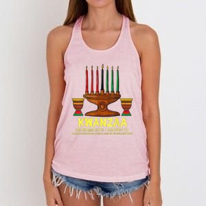 Happy Kwanzaa Kinara Candles African American Christmas Day Women's Knotted Racerback Tank