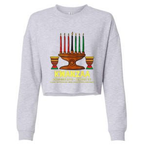 Happy Kwanzaa Kinara Candles African American Christmas Day Cropped Pullover Crew