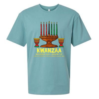 Happy Kwanzaa Kinara Candles African American Christmas Day Sueded Cloud Jersey T-Shirt