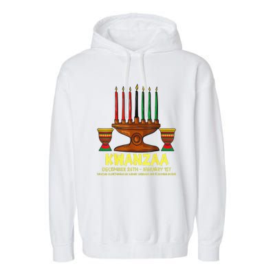 Happy Kwanzaa Kinara Candles African American Christmas Day Garment-Dyed Fleece Hoodie