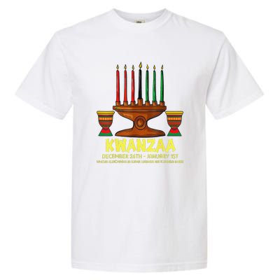 Happy Kwanzaa Kinara Candles African American Christmas Day Garment-Dyed Heavyweight T-Shirt