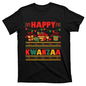 Happy Kwanzaa Kinara Candles African American Christmas Xmas T-Shirt